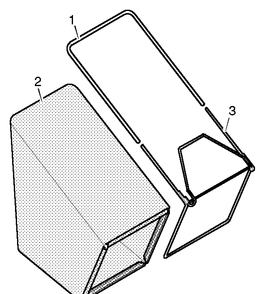 Bag Assembly Diagram and Parts List for 22859X7A 1996 Briggs and Stratton Lawn Mower